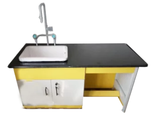 Laboratory sink unit side view