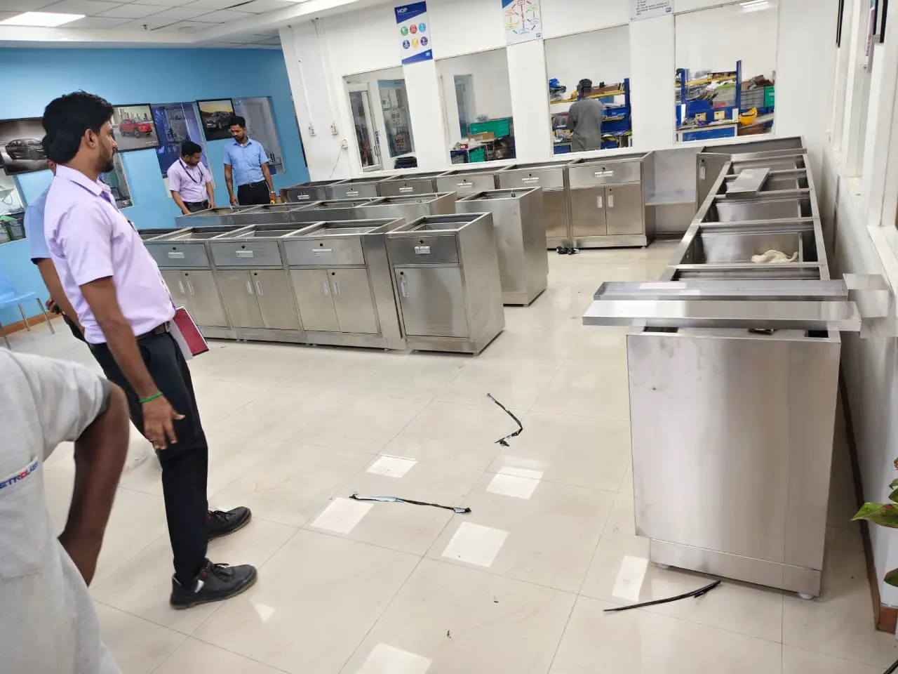Installation team at work